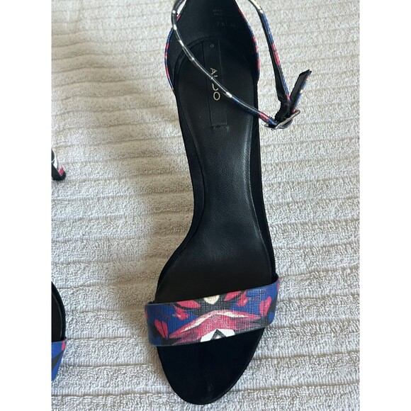 Aldo Black Blue Pink Multi Colored Cardross Ankle Strap Heels Size 7.5 US - Picture 9 of 9